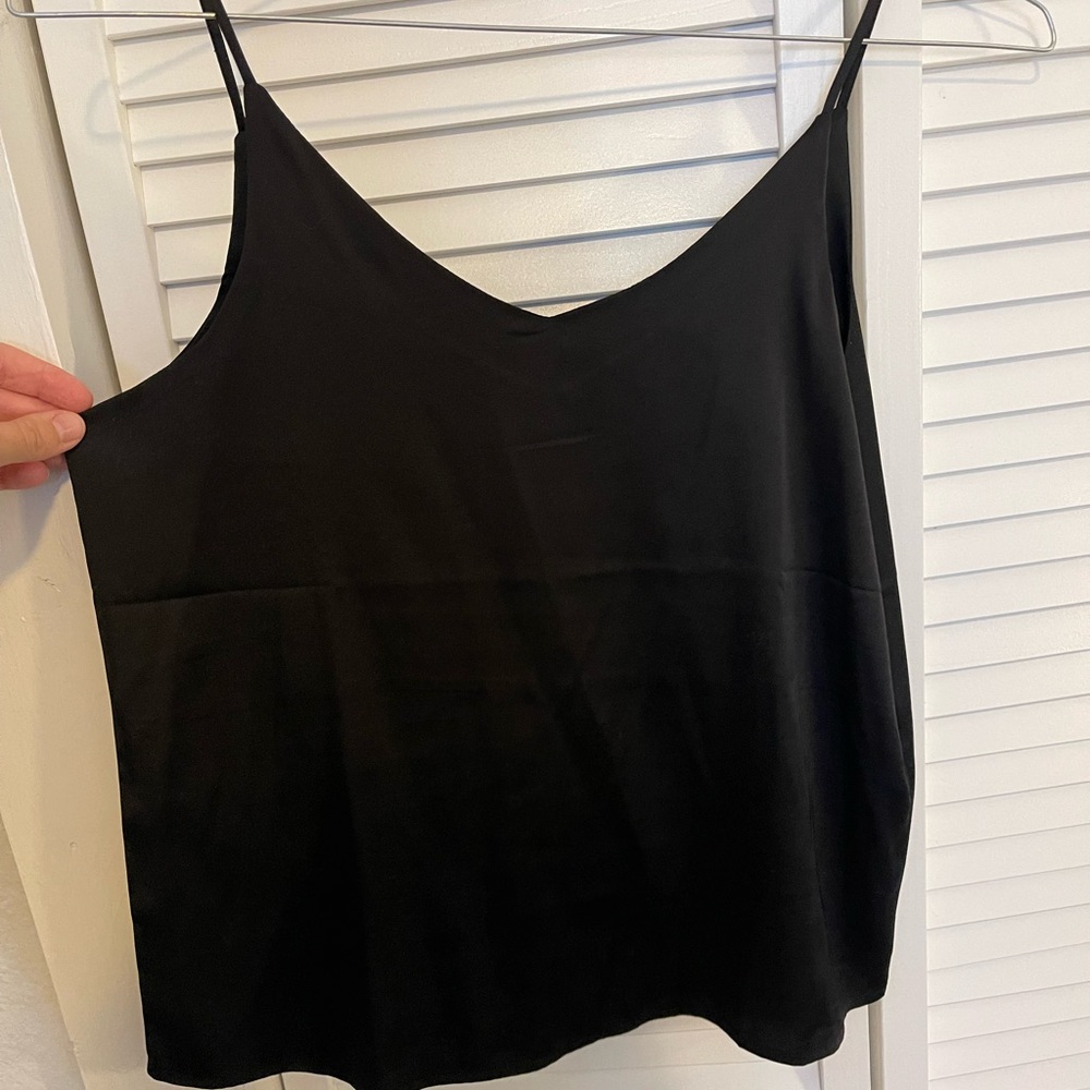 Silk top! Cute with a blazer